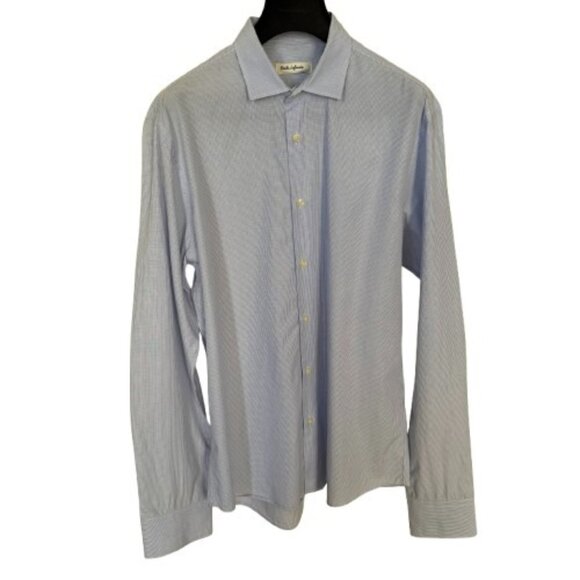 Emile Lafaurie Blue checked Men's Shirt - Picture 1 of 6